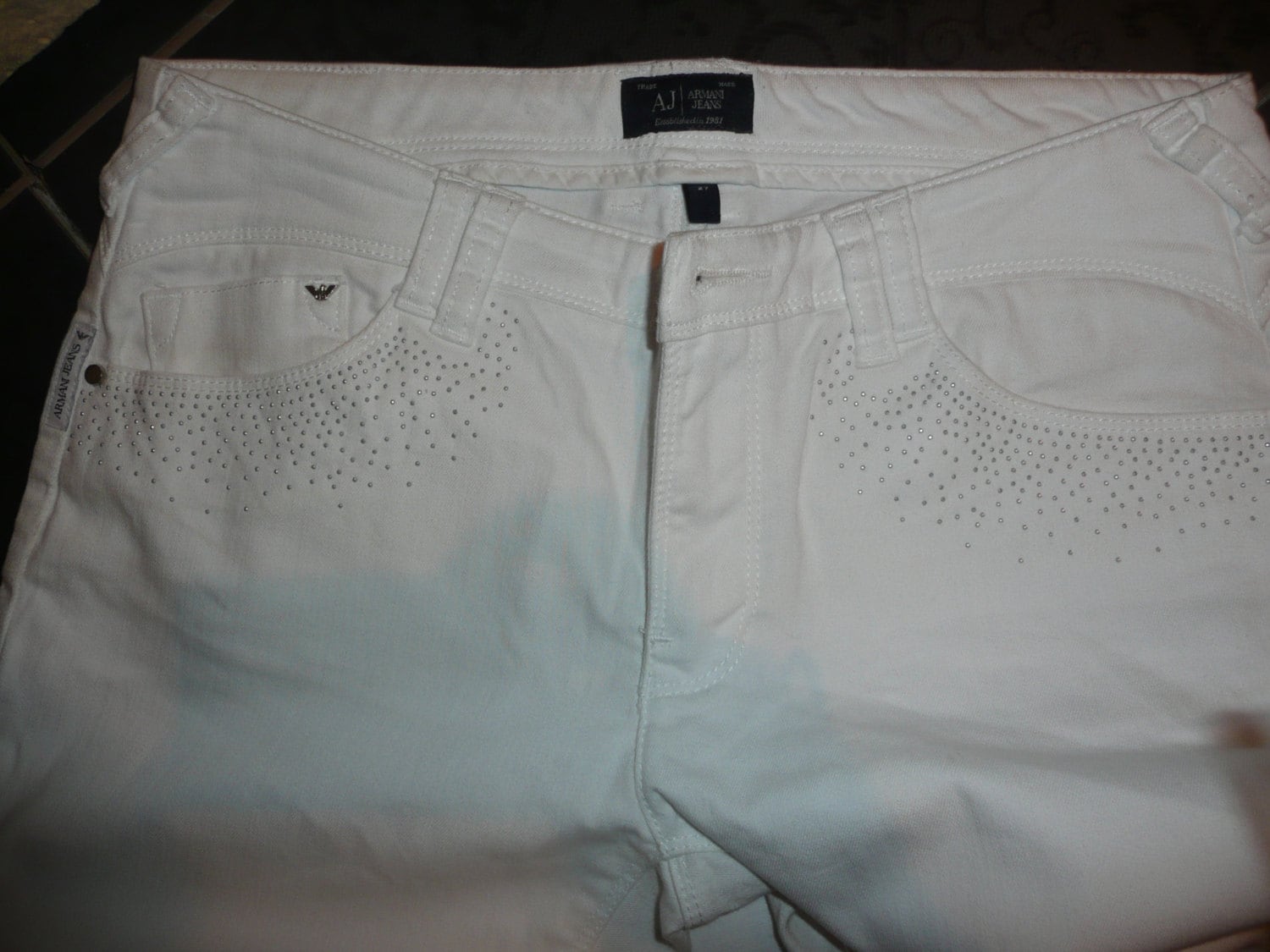 armani white trousers