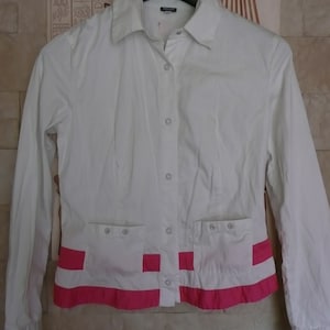 Versace sport womens white 100% cotton  jacket blazer made in Italy  size medium