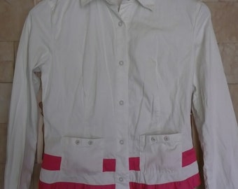 Versace sport womens white 100% cotton  jacket blazer made in Italy  size medium