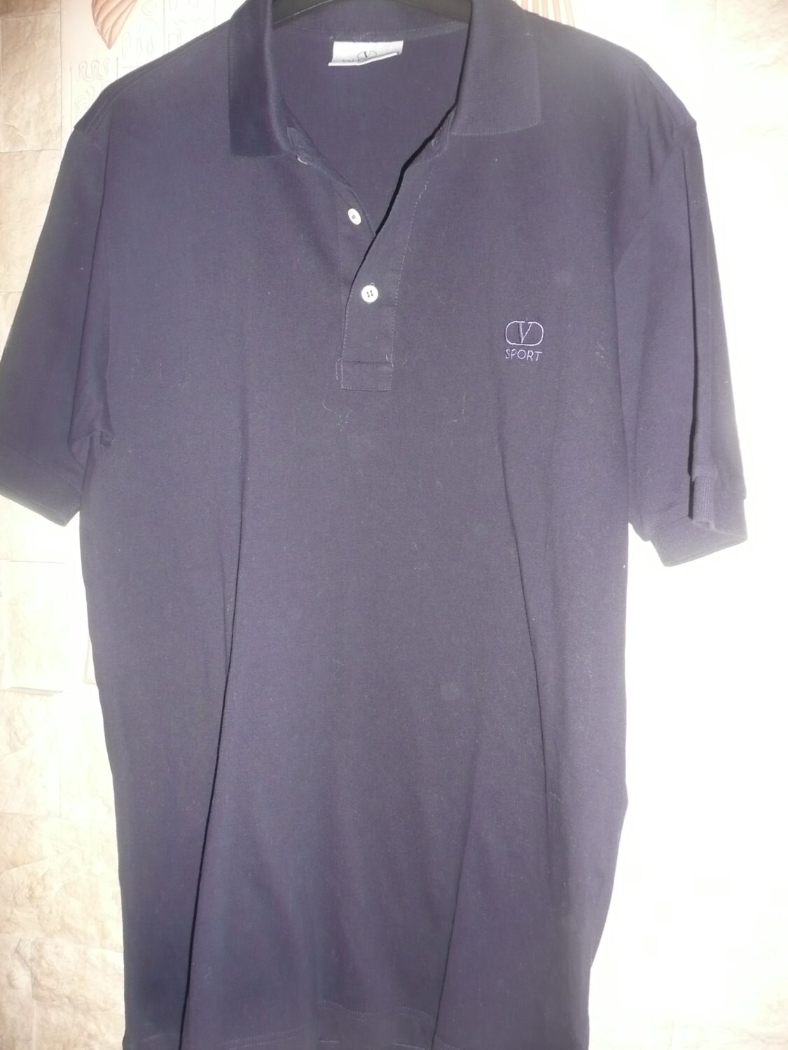 Valentino Sport 100% Cotton Dark Blue Mens Polo T-shirt