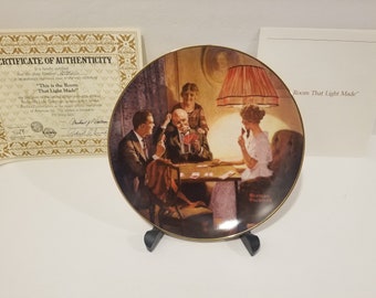 Assiette de collection - Norman Rockwell - 10992G This Is The Room That Light Made - Rockwell's Light Campaign Series (Bradex 84 R70 6.1)