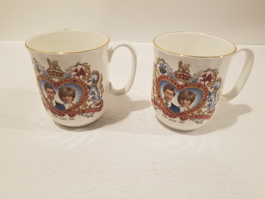 2 Duchess Bone China Mugs July 29th 1981 Commemorate Wedding of Prince