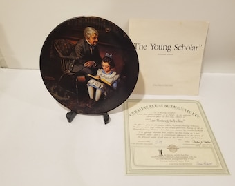 コレクター プレート - ノーマン ロックウェル - 若き学者 7252D