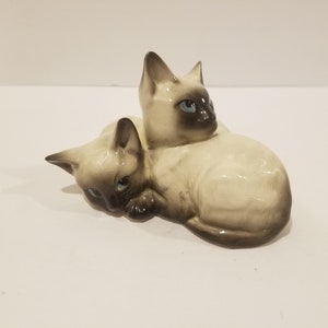 Vintage Beswick England Siamese Cats Kittens Porcelain Figurine