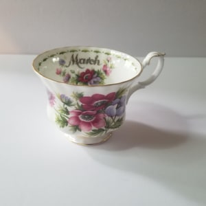 Royal Albert - Flower Of The Month - March - Anemones - Tea Cup only - Bone China England