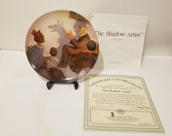 Collector Plate - Norman Rockwell - The Shadow Artist 11406K - 1987