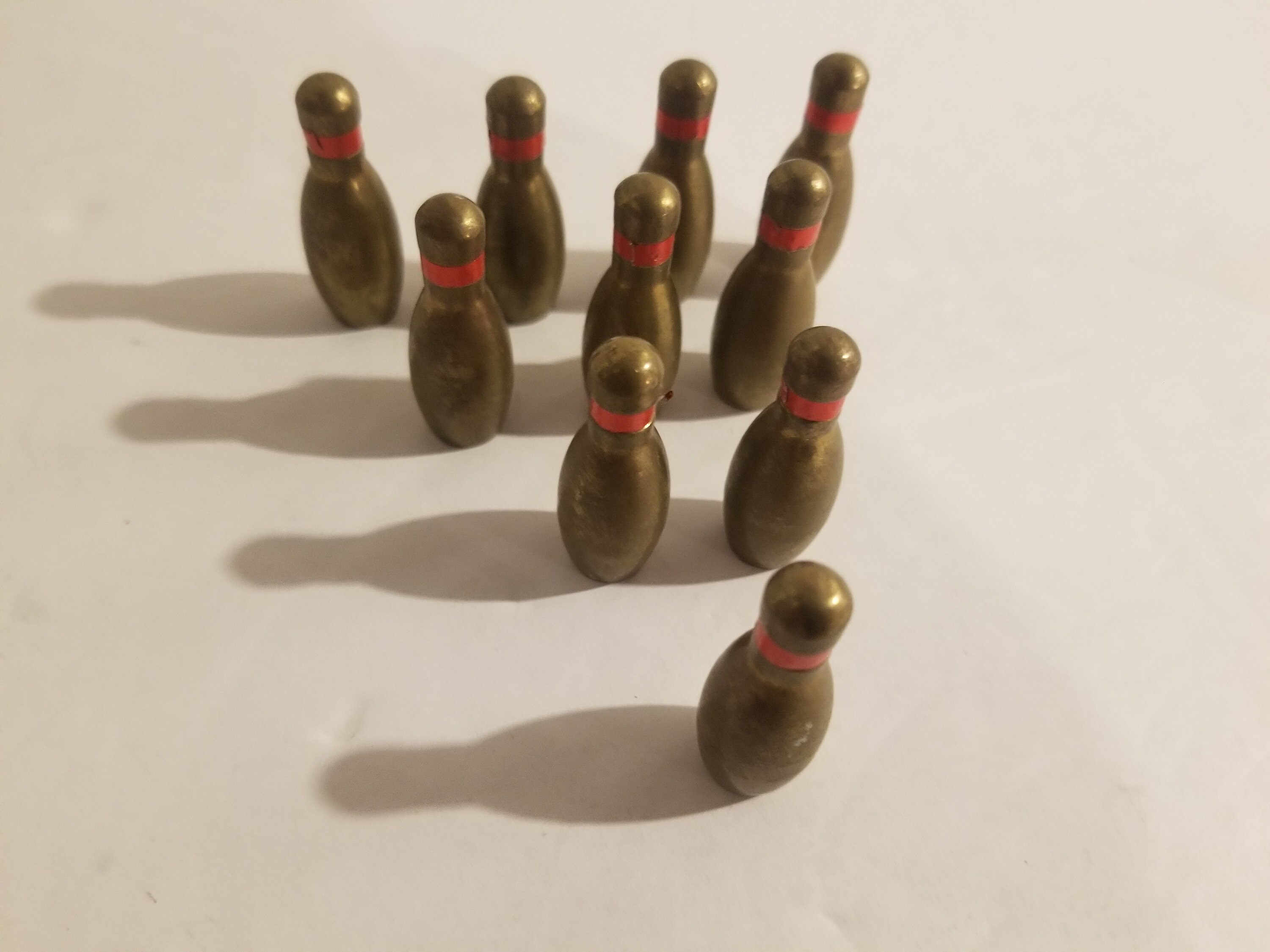 希少な真鍮製ミニチュア ボーリング セット - エグゼクティブ デスク