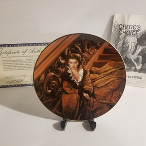 Collectable Plate - Critics Choice - Gone With The Wind Series - Waiting For Rhett 1288A (Bradex 84-G2041.2) W J George 1991