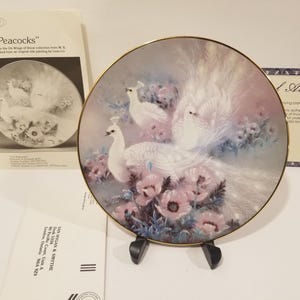 Collectable Plate - On The Wings Of Snow - The Peacocks - Lena Liu - 144B (Bradex 84-G20-54.3) W J George 1991