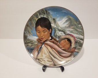 Collector Plate - People Of The Midnight Sun - 1102  Northern Lullaby By Nori Peter - Kaiser Porcelain - West Germany