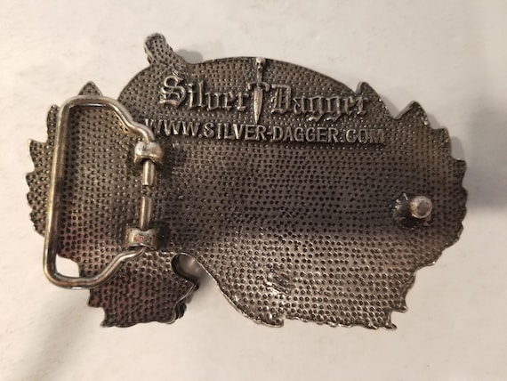 Silver Dagger belt buckle Silver Star Folding Knife Belt Buckle – shop.AxeDr.com main image 4