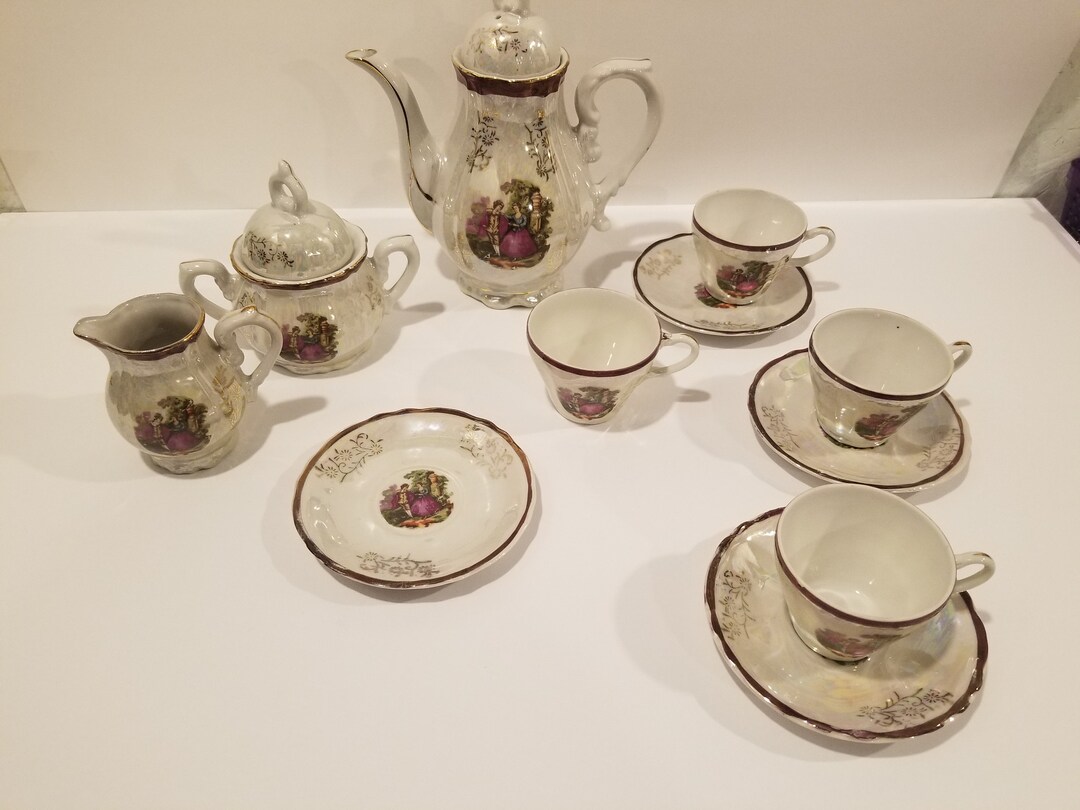 Vintage Jays Japan Small Tea Set Includes Tea Pot / 4 Tea Cups