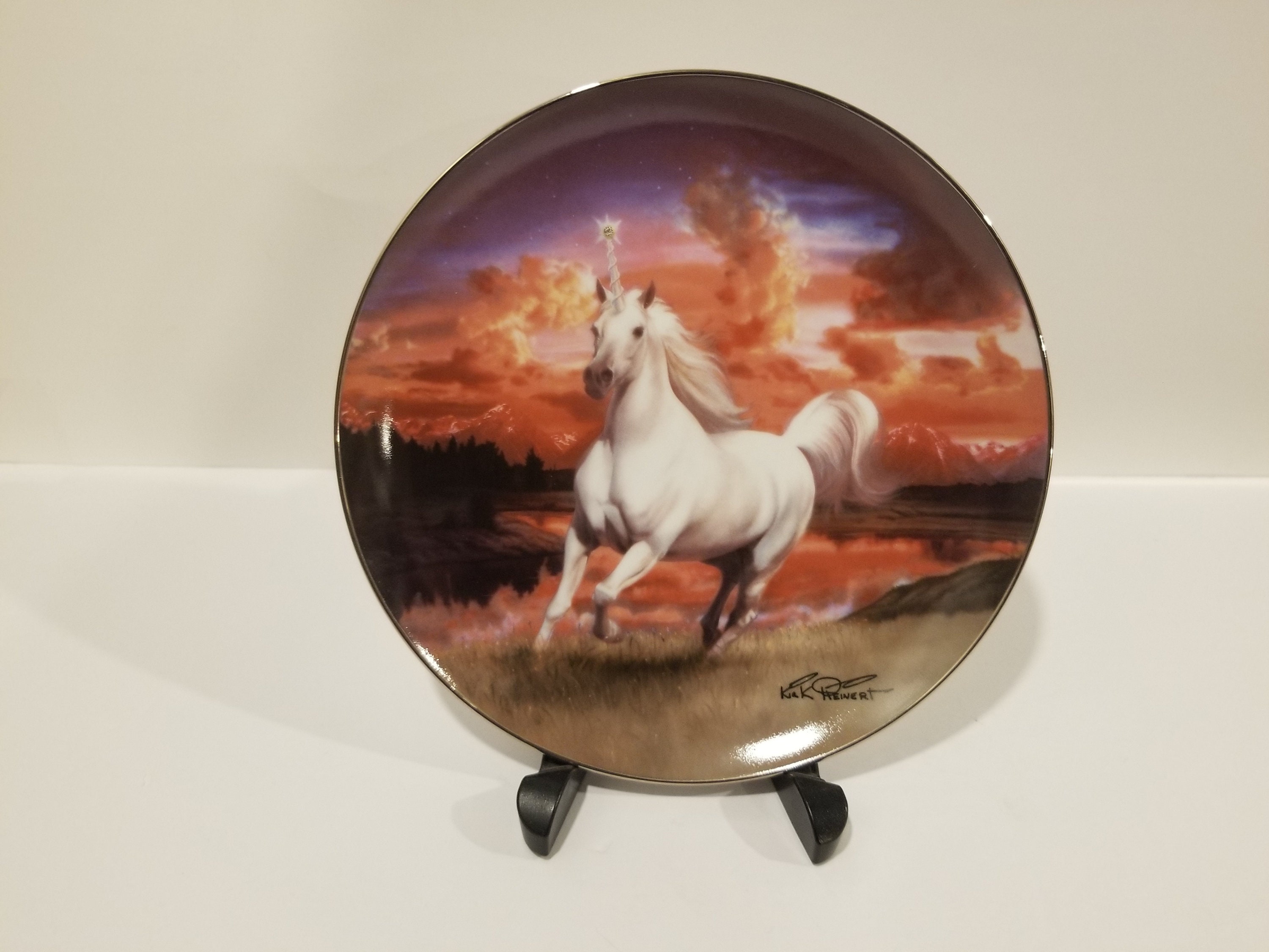 Collector Plate - Franklin Mint - the Mystical Diamond Unicorn by