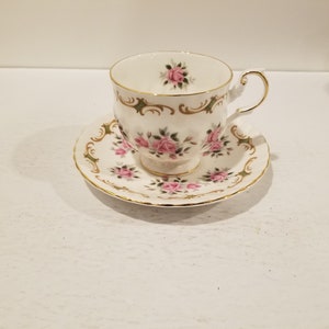 Rosina Tea Cup and Saucer - Pink Rose - England  Fine Bone China