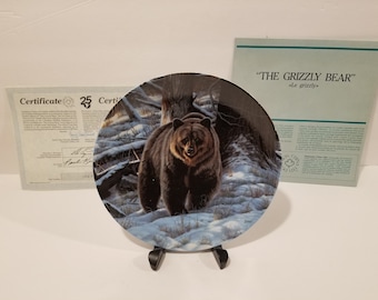 Collector Plate - Paul Krapf - Wild And Free Canada's Big Game - The Grizzly Bear 1325F (Bradex 8-D52-4.1) 1988