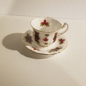 Rare Vintage Ridgway Potteries Royal Adderley Maple Leaf Tartan - Tea Cup & Saucer - Bone China England