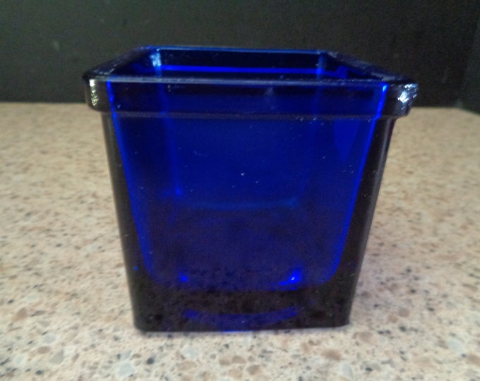Cobalt Blue Square Vase Cube 3 High X 3 Across Square VGUC Etsy
