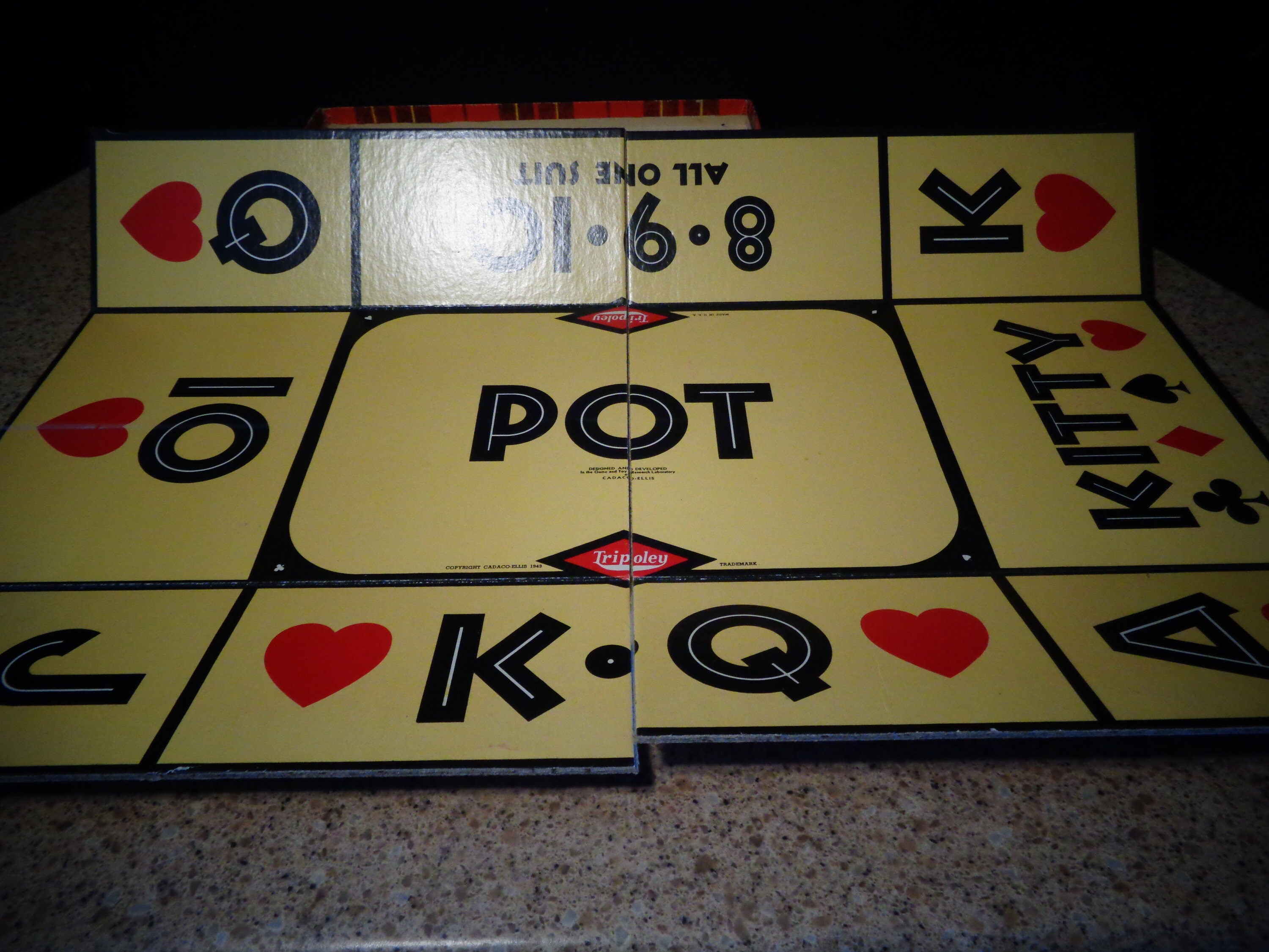 Cadaco 1942 Original Tripoley Michigan Rummy Game Mat & Rules - Etsy