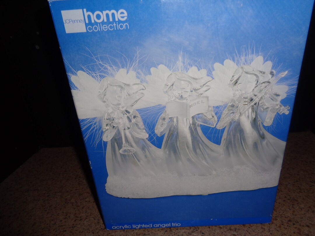 Jcpenney Home Collection Acrylic Lighted Angels Trio With Etsy