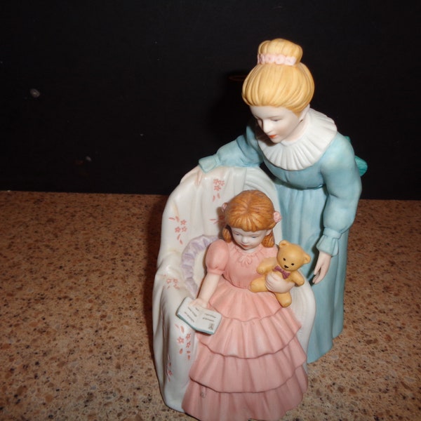 Home Interior  #8825-97 "The Reading Lesson" Figurine VGUC Mother & Child