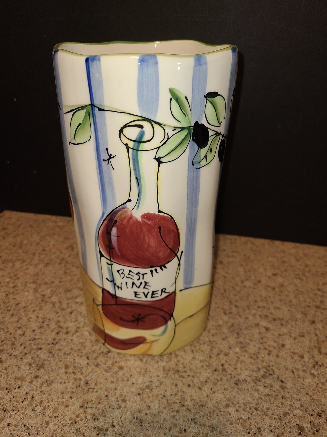 Julia Junkin Studio Best Wine Ever Ceramic Wine Cooler Vase Etsy