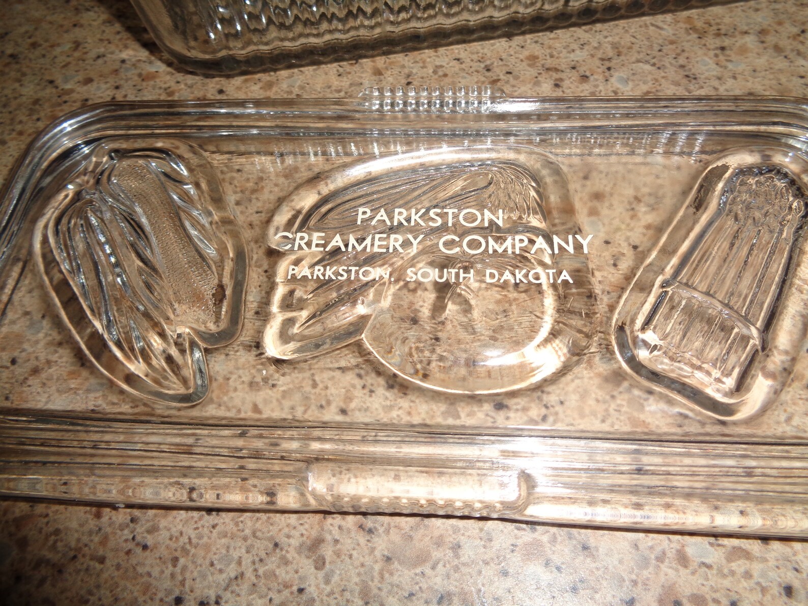REFRIGERATOR Dish Ribbed Glass Rectangular Dish Vegetable Embossed Lid ...