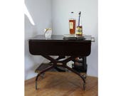 Bar Cart Drop Leaf Large Bar Cart Mid Century Bar Cart Drinks Trolley Cocktail Drink Cart Cocktail Cart Tea cart