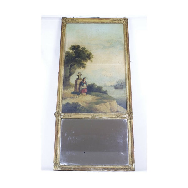 Miroir Trumeau // Trumeau // Trumeau antique // Peinture antique // Miroir Trumeau antique // Français Trumeau //