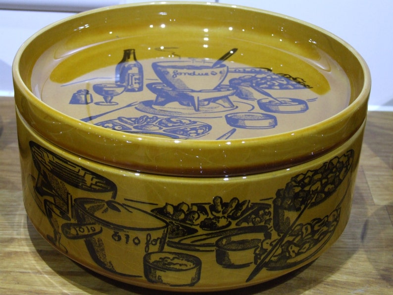 Fondue Set , French Gien Fondue Set Etsy