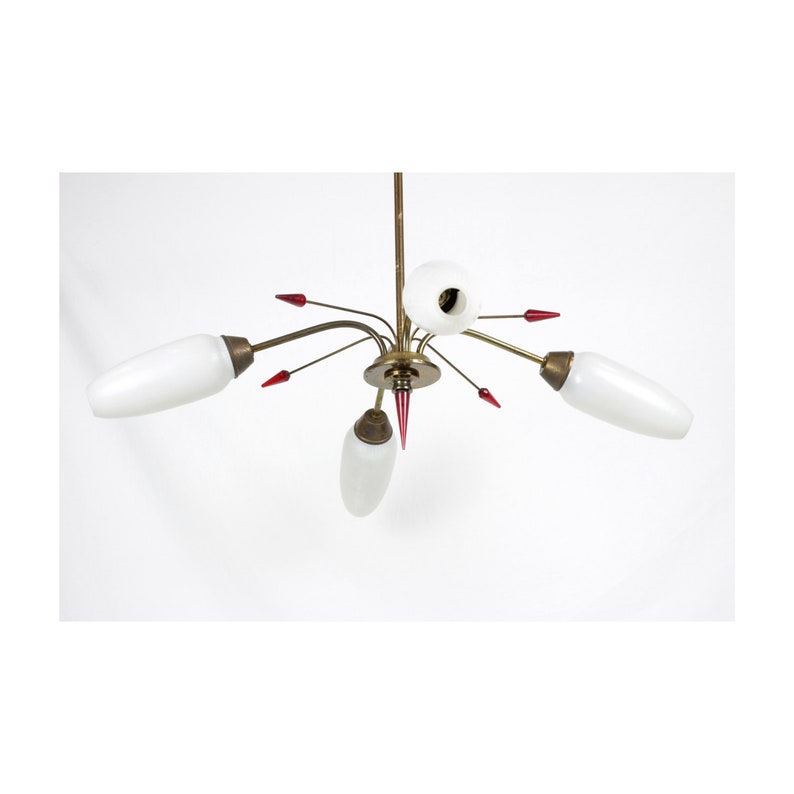 Atomic Retro Mid Century Ceiling Light With Red Shooting Etsy
