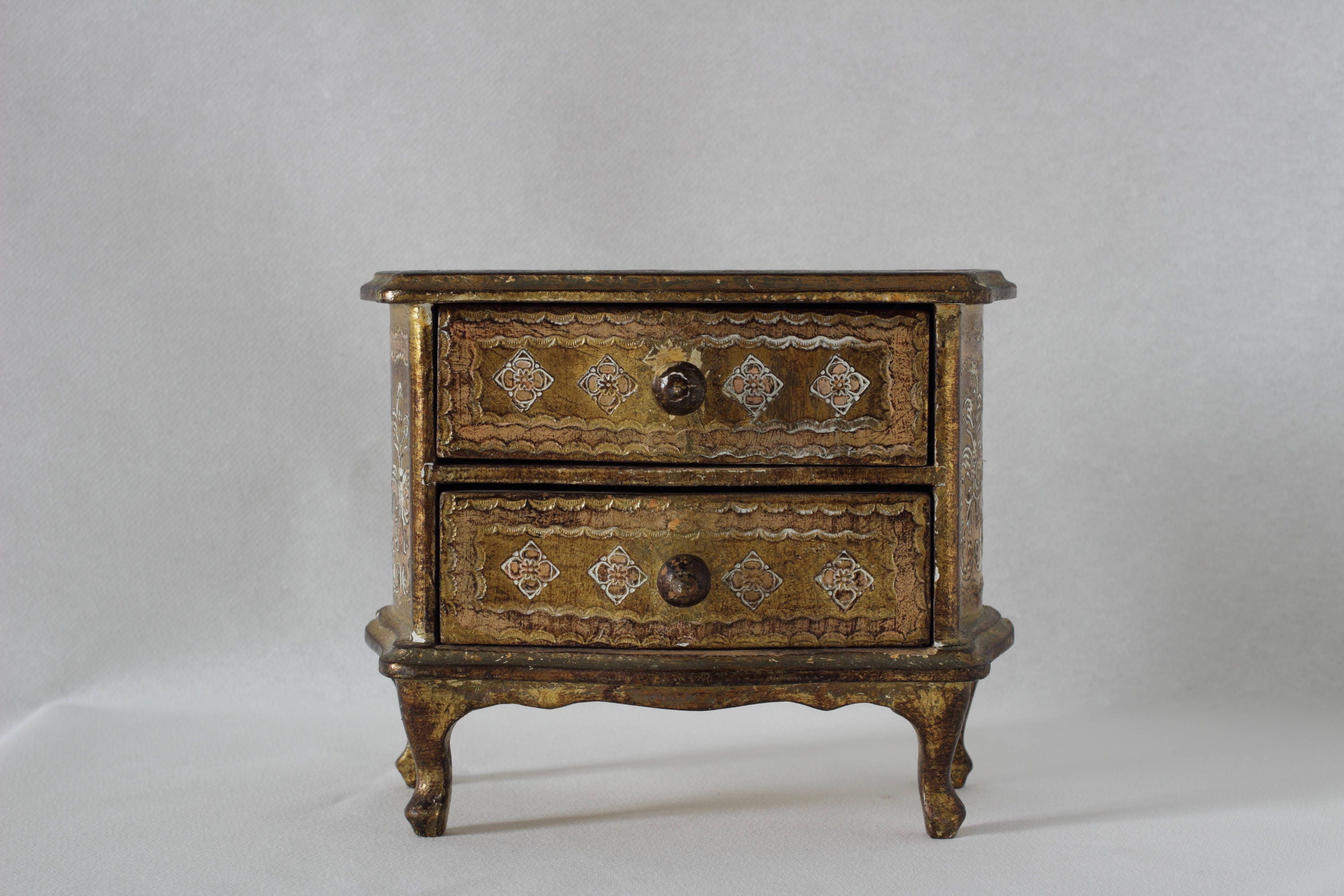 Musical Florentine Jewellery Box Italian Florentine Gold Etsy