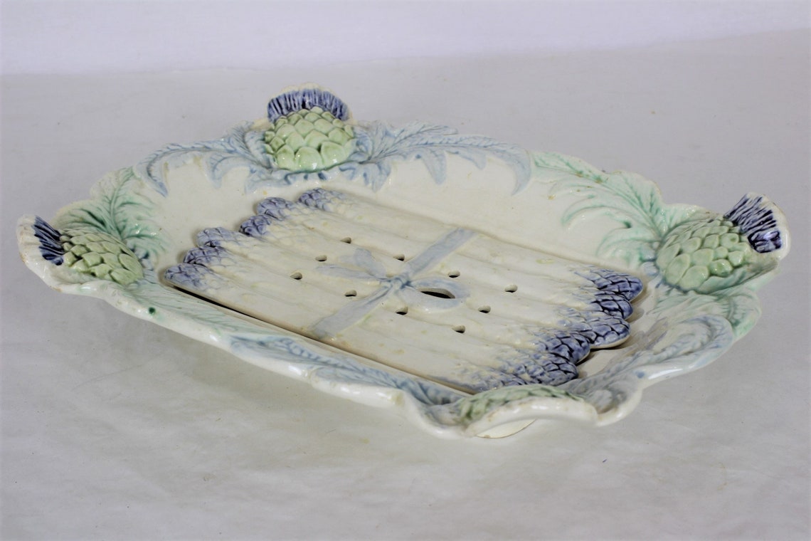 Antique French Asparagus Serving Platter Asparagus Plate Etsy