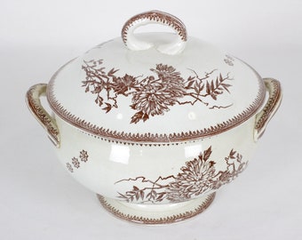 Antique French Soup Tureen F.F. Pexonne // French Antique Transferwear