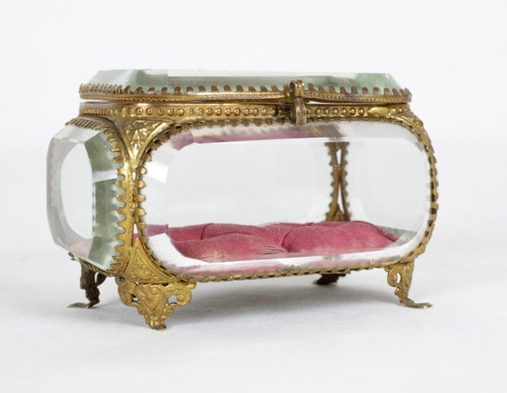 vintage crystal jewelry box