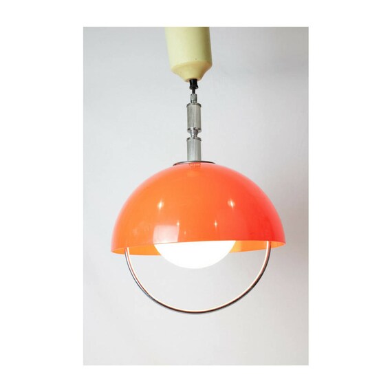 Retro Ceiling Light 1970 S Retro Orange Pull Down Light