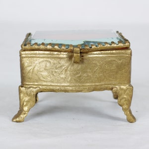 Antique French Ring Box, Jewelry Box in the shape of a miniature chest of draws