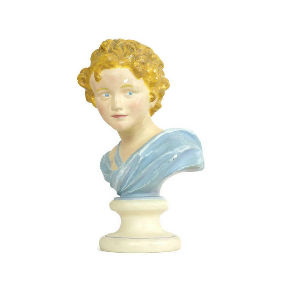 Français Shop Advertising Bust // Plâtre Peint Français Publicité Mannequin Buste Chalkware