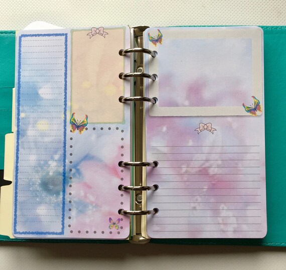 Beautiful Candyfloss Lined Note Book Paper Filofax Mini Organiser Planner