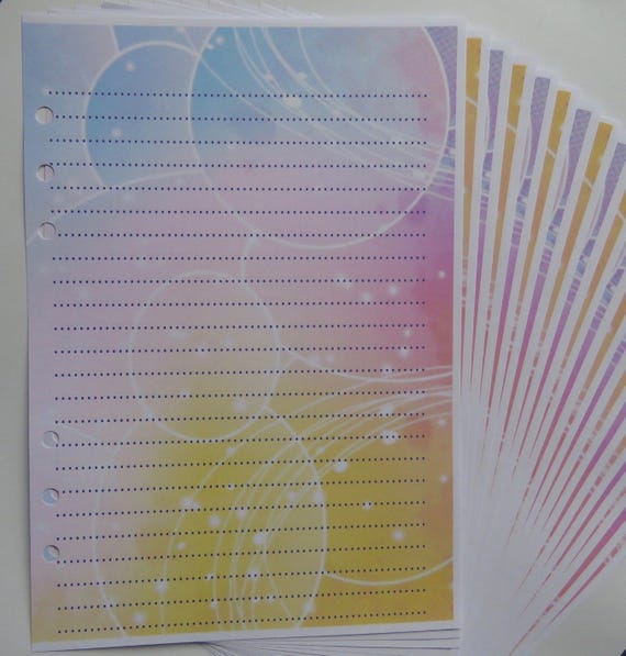 A5 Filofax Organiser Paper Set – Bright Bubble Design – 20 Pages – Bullet Box Compatible – Made In UK