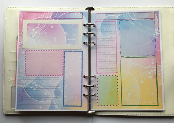 Beautiful Flower Bullet Box Design 20 Pages A5 Filofax Organiser Paper Set 