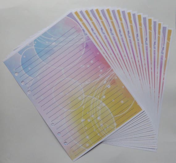 Beautiful Candyfloss Lined Note Book Paper Filofax Mini Organiser Planner