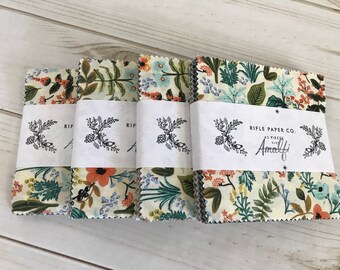 Amalfi Charm Pack- 42 pieces 100% Cotton ~ Rifle Paper Company for Cotton + Steel ~ 5x5 squares