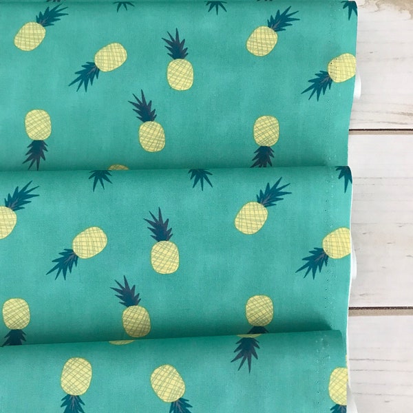 Ananas Aqua ~ Sirena Collection by Jessica Swift for Art Gallery Fabrics 100% Cotton