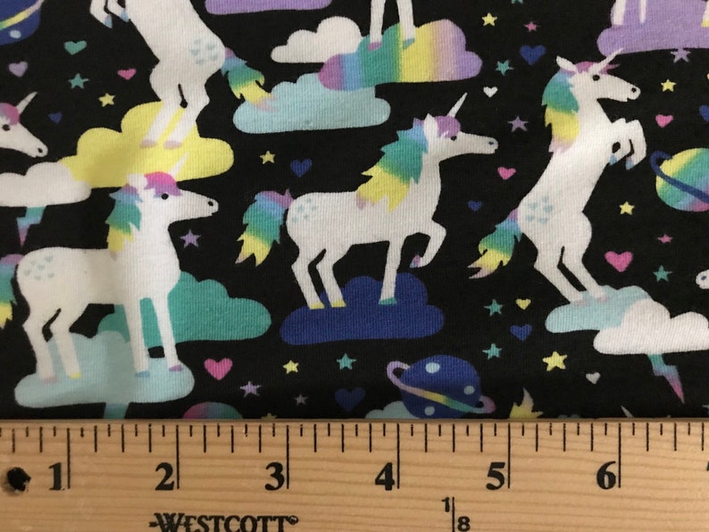 KNIT Unicorns in Space ~ Knit Collection by Dear Stella Designs 955/% CottonSpandex
