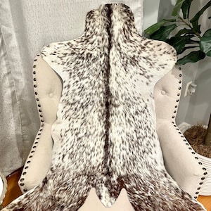 Genuine Tricolor Hair on Goat Rug, Goathide Rug