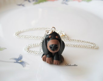Dachshund necklace,3 colors available,polymer clay,Dachshund,dog