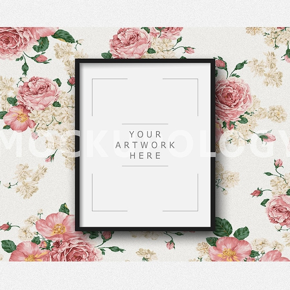 8x10 Vertical Black Frame Mockup Poster Mockup Styled Rose 8x10 Vertical Black Frame Mockup Poster Mockup Styled Rose