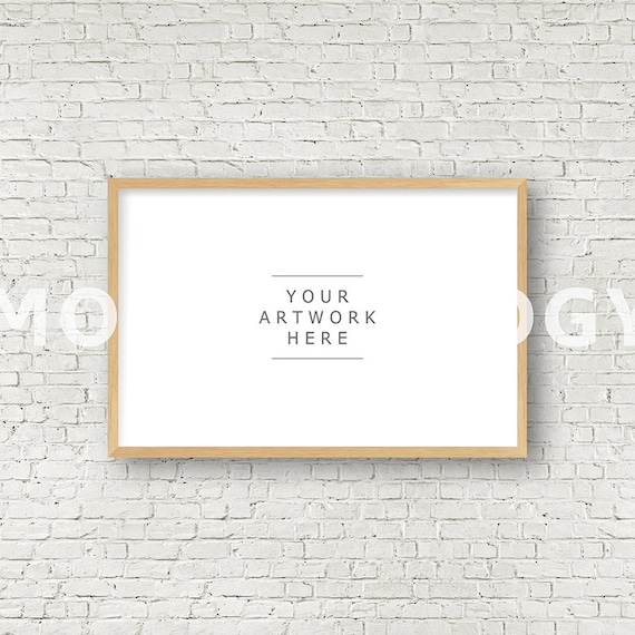 Download 11x17 Horizontal Digital Light Oak Frame Mockup Styled ...