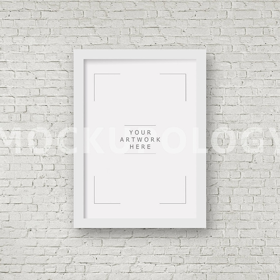 Download Free A3 A1 Vertical Digital White Frame Mockup Vintage Poster Psd New 3d Wall Logo Mockup Template Free Download PSD Mockup Templates