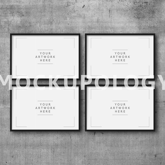 Download 11x17 Set Of Four Horizontal Digital Black Frame Mockup - Iphone Mockup Psd Template | All Free ...